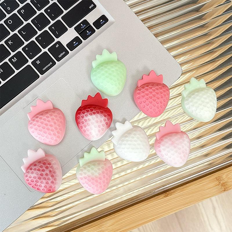Three-Dimensional Fruit Strawberry Mobile Phone Airbag Bracket Back Sticker Retractable Lazy Desktop Bracket Watching Drama