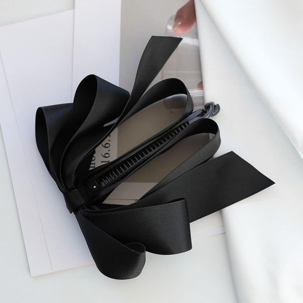 

Ladies fashionable and elegant bow hairpin. New style bow fringed hairpin with ribbons. High-end satin.Perfect gift чёрный