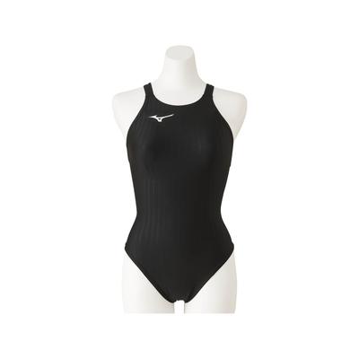 Stream Ace Racing Medium Cut Open FINA Swimming Approved Women's Swimsuit, (Lace Back), N2MA0223, Color Black, Size L, (International