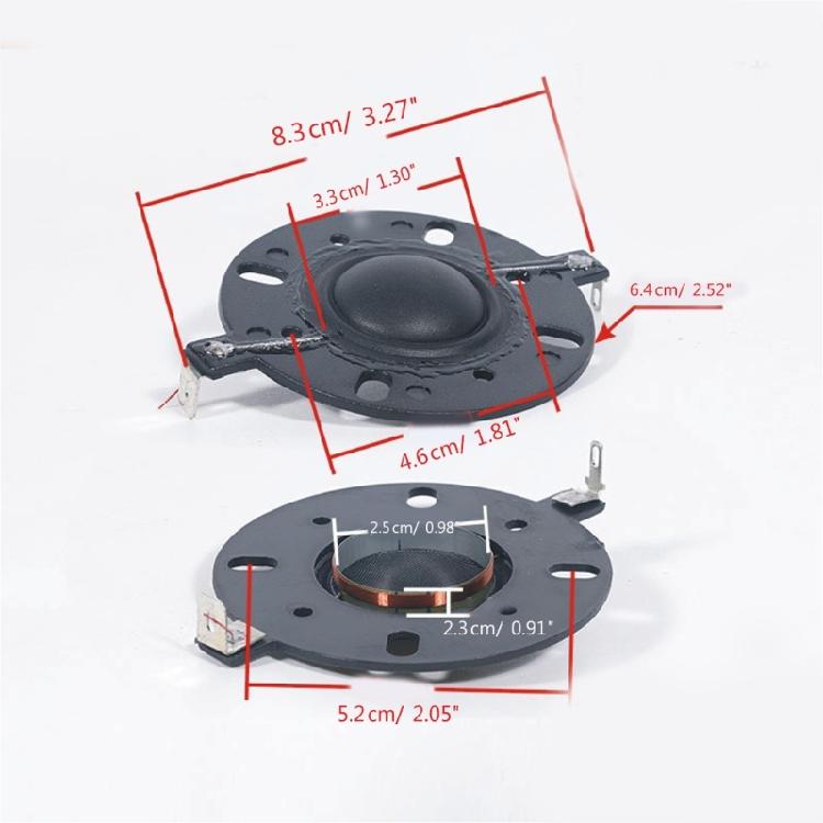25.5mm Voice Coil Black Horn Tweeter Silk Diaphragm Film Treble Round Frame