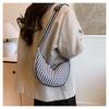 Retro plaid dumpling bag women's new versatile canvas shoulder messenger bag casual portable commuter small satchel