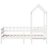 Daybed with Canopy White 80 x 200 cm Solid Pine Wood