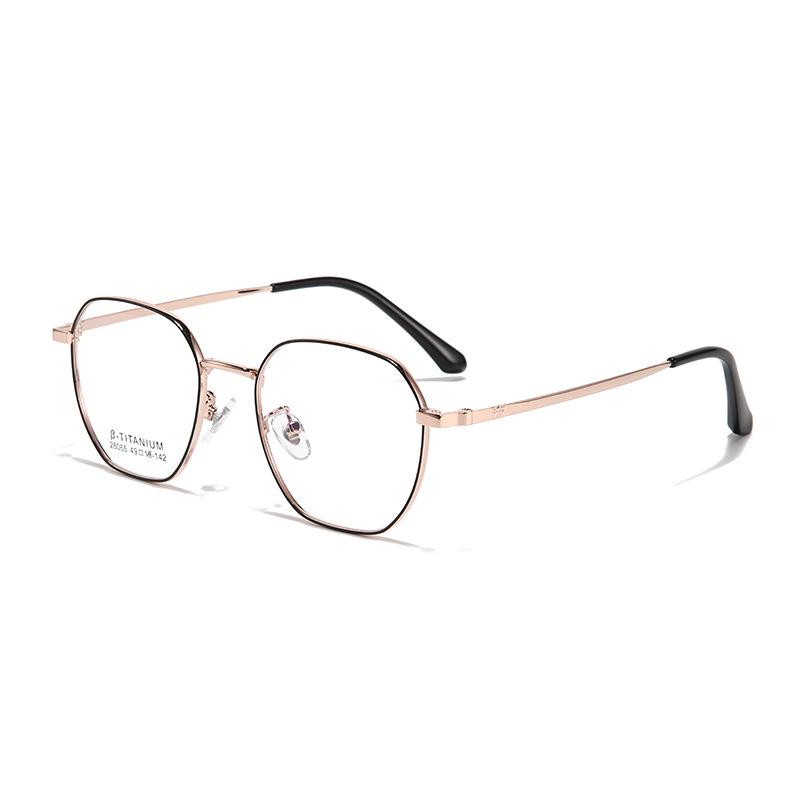 Ultra-Light Retro Metal Glasses Frame for High Prescription - Stylish Small Face Design