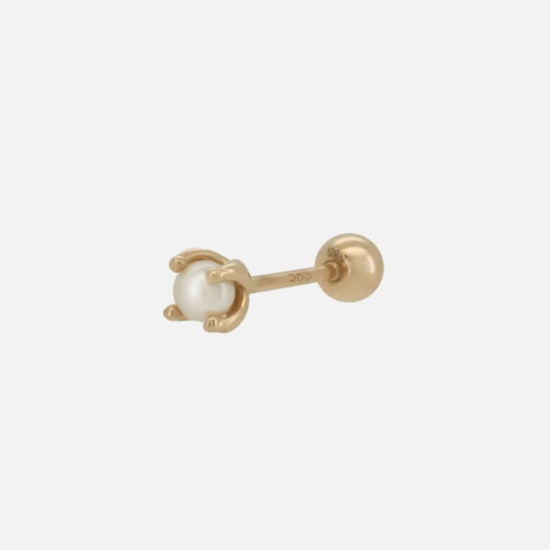 Youngglow 14k Pearl Barbell Piercing
