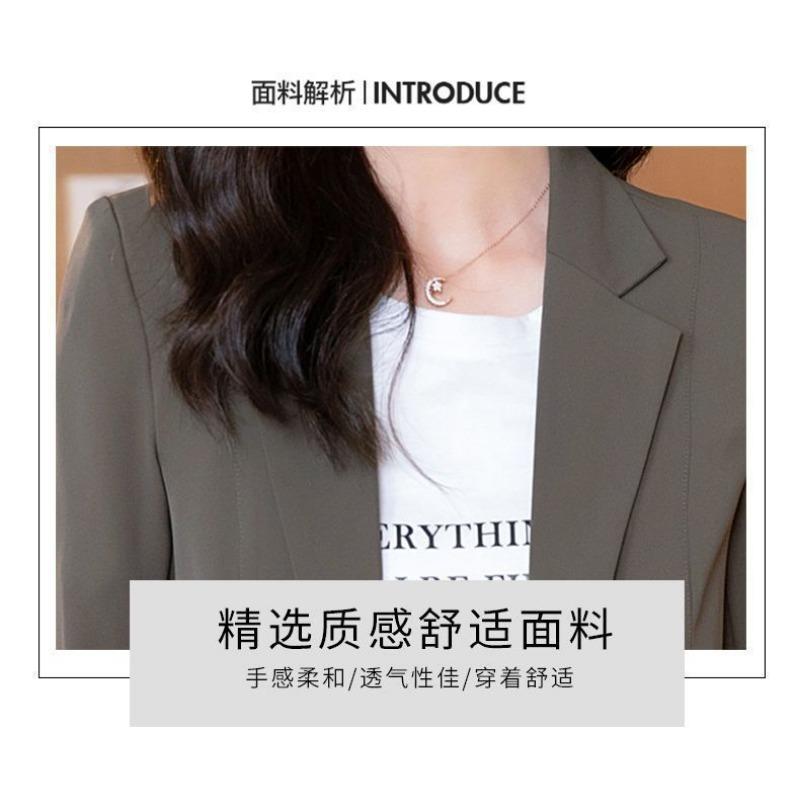 Small Blazer Women's Three-quarter Sleeve Autumn New Slim Casual Short Versatile Solid Color Suit Top for Small People