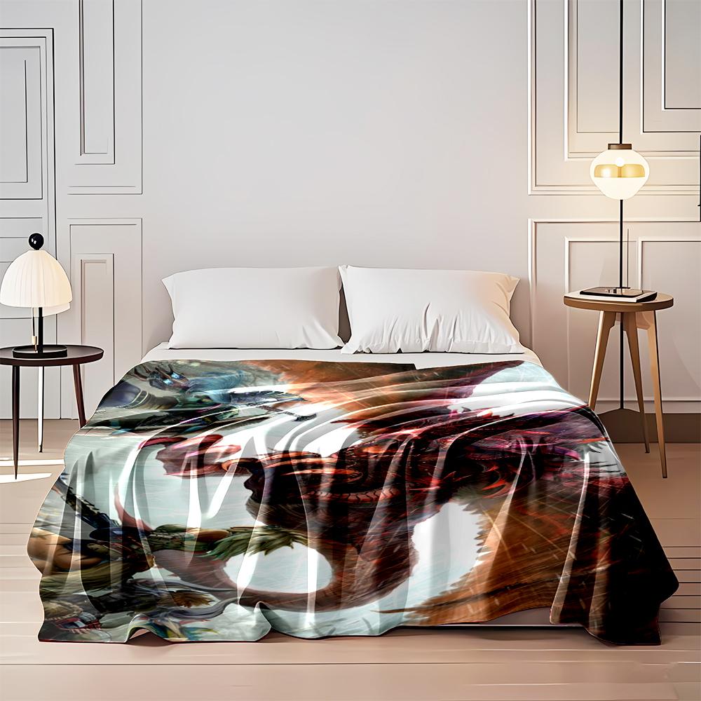 Epic Dragon Battle Artwork Blanket Flannel blanket for bedroom, living room, sofa, and nap sofas