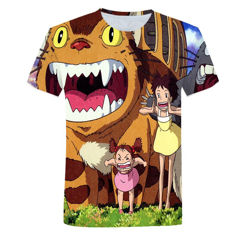 

Новый дизайн, футболка с принтом Тоторо для мужчин, летняя повседневная интересная футболка с аниме, одежда с коротким рукавом и круглым вырезом для подростков 5XL