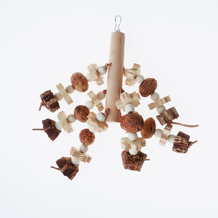 Parrot Chewing Toy Wood Blocks Bird Cage Bite Toys for Cockatiel Canary Lovebird