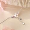 925 Sterling Silver Tassel Shell Cherry Blossom Charm Necklace Earrings Rings For Women Party Jewelry Set Pendientes A020