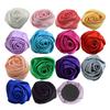 10pcs/lot 8cm Rolled Satin Rose Flower for Girls Hair Accessories Kids Headband Flowers Wedding Invitation Brooch Flower