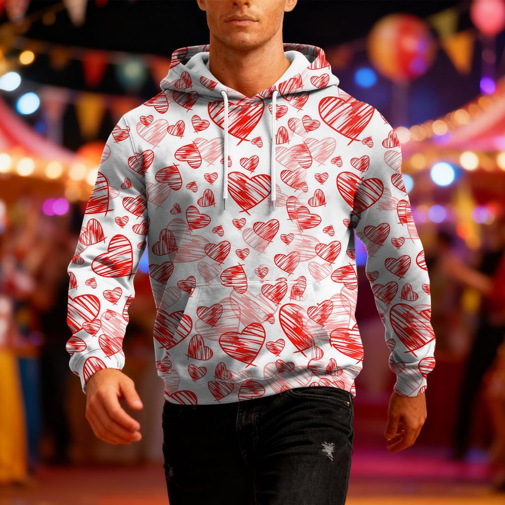 Men's Long-Sleeve Casual Hooded Sweatshirt