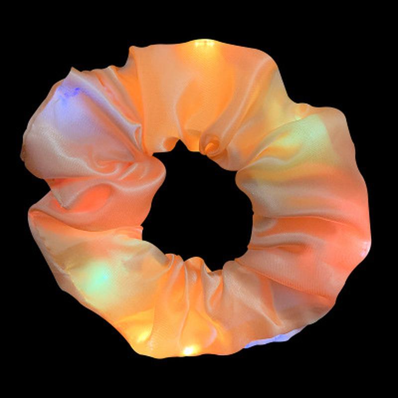 LED Leuchtender Dickdarm Haargummi Hüpfend Di Elektrisch Silbe Elastisch Blinkendes Haaraccessoire Glänzend Stütz-Stirnband