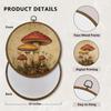 Qskjre Vintage Mushroom Wall Art Decor, Cottagecore Rustic Mushroom Floral Round Wood Framed Canvas Picture Wall Art, Fall Botanical Hanging Prints