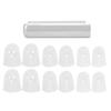 Guitar Sliding Bar Zinc Alloy Grooves Round Tip with 12 Silicone Finger Protectors for Ukulele