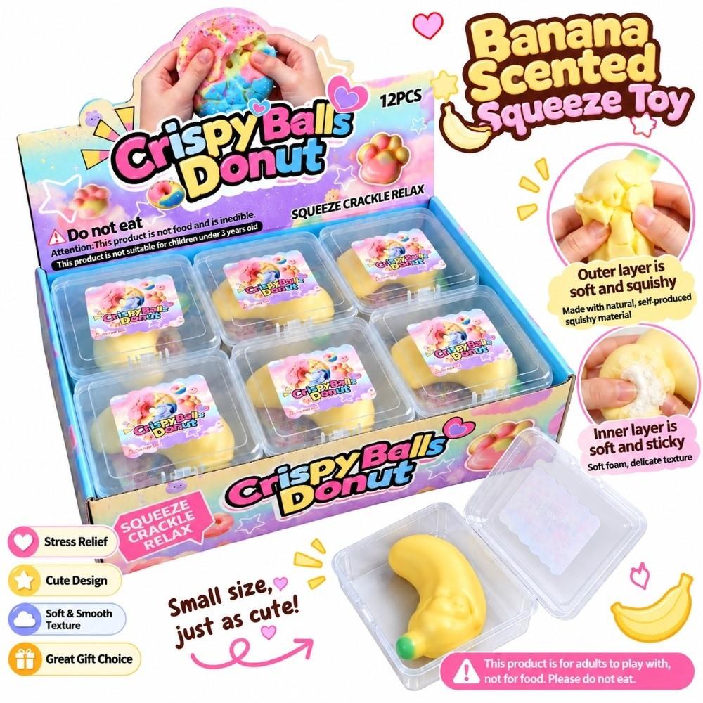 Banana Wax Cracking Squeeze Toy Crackable Texture Crunchy Sound Ball Relaxation Tool