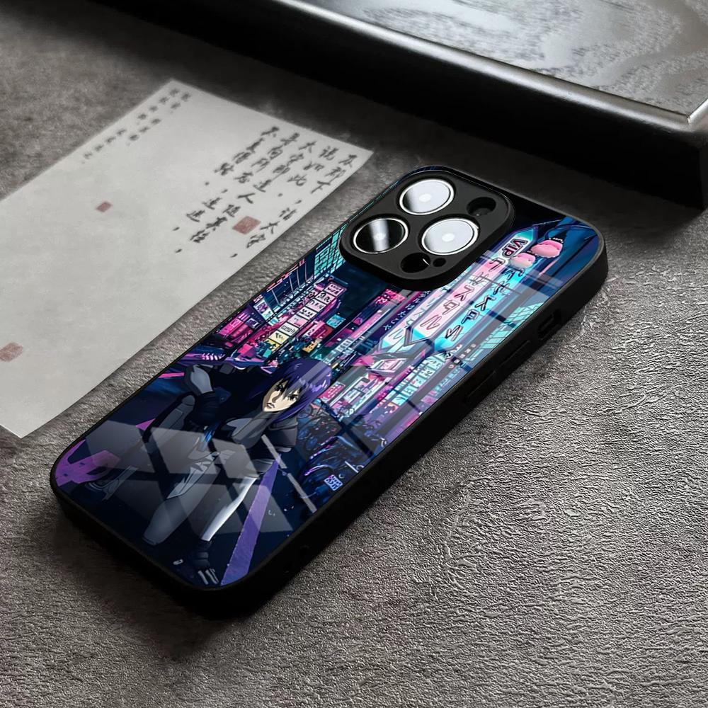 

Anime G-Ghost In The Shell Phone Case For IPhone 17 16 Pro Max 15 Plus 14 Pro 12 11 13 Mini X XR XS Max SE Glass Cover iPhone14 Plus
