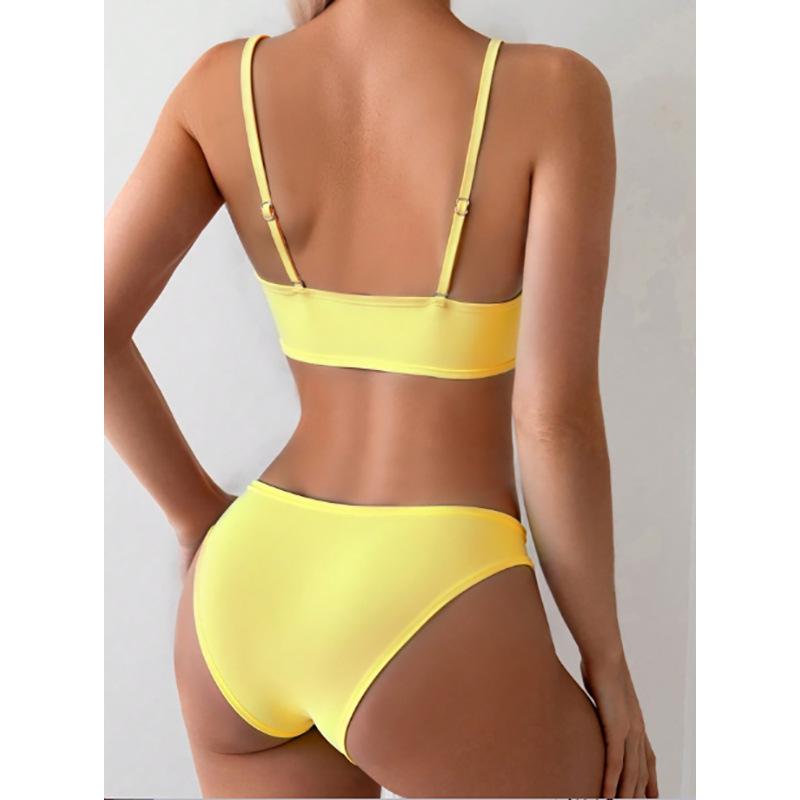 TS JYL-BK238 Solid Cover Up Swimsuit, Figure Flattering Alluring Swimwear