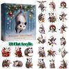 Possums Christmas Advent Calendars 2025, 24 Days Joy Opossum Ornaments Christmas Countdown Calendar,2D Acrylic Possums Set Pendant