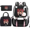 Set de Mochila Escolar de 3 Piezas para Estudiantes Mochila Escolar de Gran Capacidad de Tela Oxford con Correa para el Hombro y Estuche