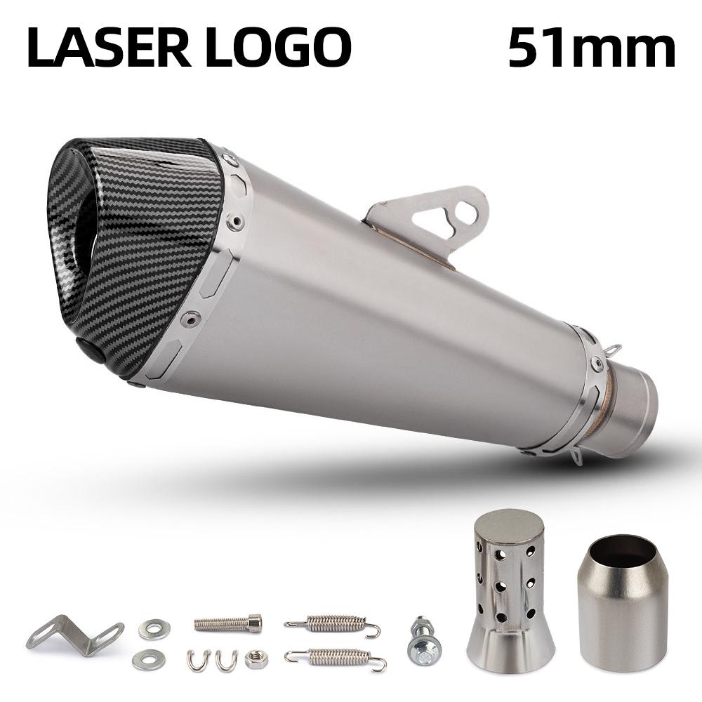51MM Universal Motorcycle Exhaust Akra Muffler With DB Killer Escape Racing Line For Z900 SV650 R3 ZX6R ZX10R MT07 CBR500R F900R
