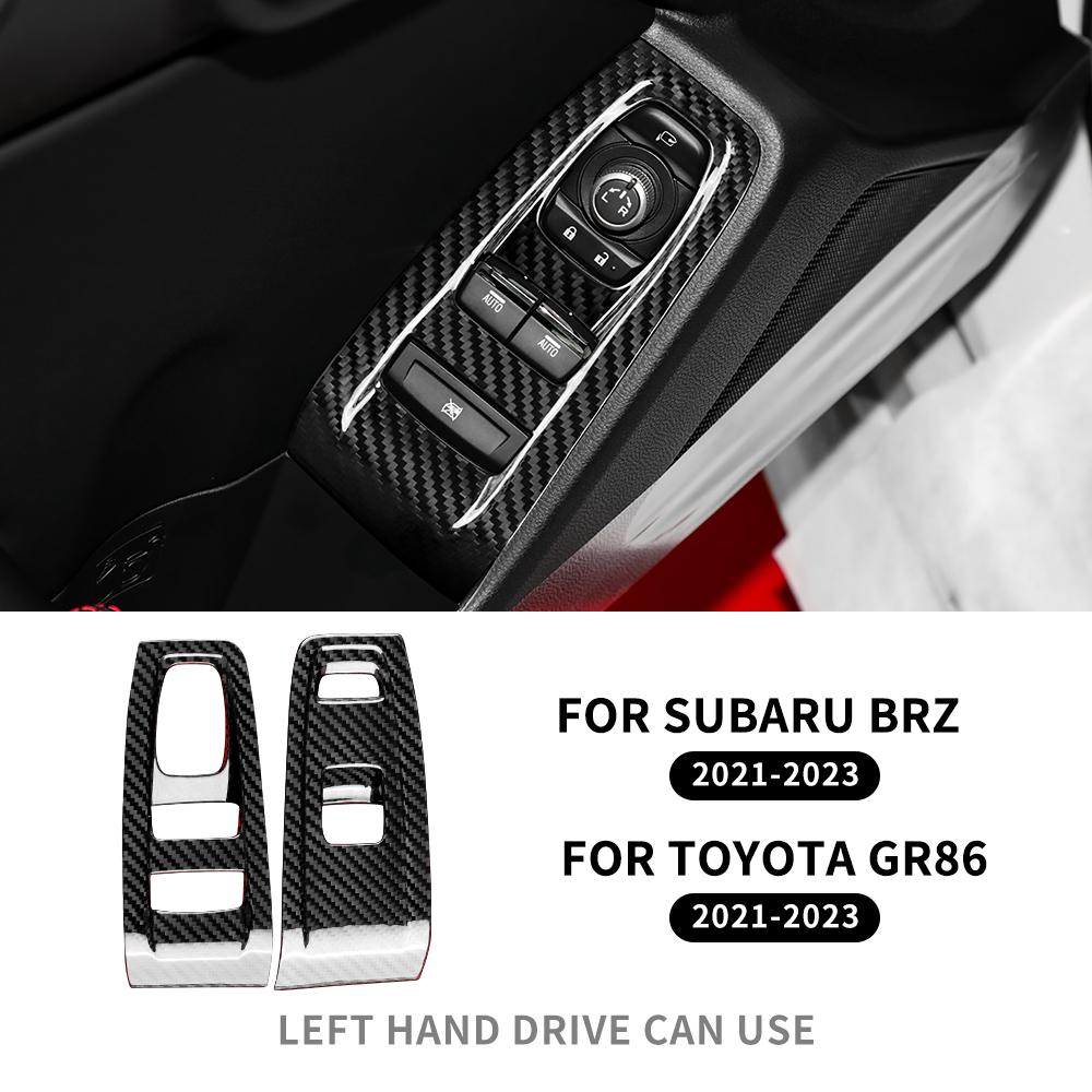 

Real Hard Carbon Fiber Interior Trim LHD For Subaru BRZ Toyota GR86 2025 2025 2025 2025 Car Door Window Switch Button Sticker
