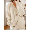 Women's Fall and Winter Long-sleeved Temperament V-neck Knitted Jacket Spring Casual Comfortable Jacket