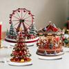 Unik Gave til Venner 2D Akryl Jule Pariserhjul Bordplade Dekoration, Festlig Landsby Scene Ornament Display med Snemand & Træer,