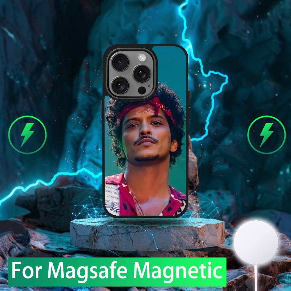 

Bruno Mars Phone Case For iPhone 16,15,14,13,12,11,Pro,Max,Plus,Mini,SE New Magsafe Magnetic Wireless Charging iPhone16e