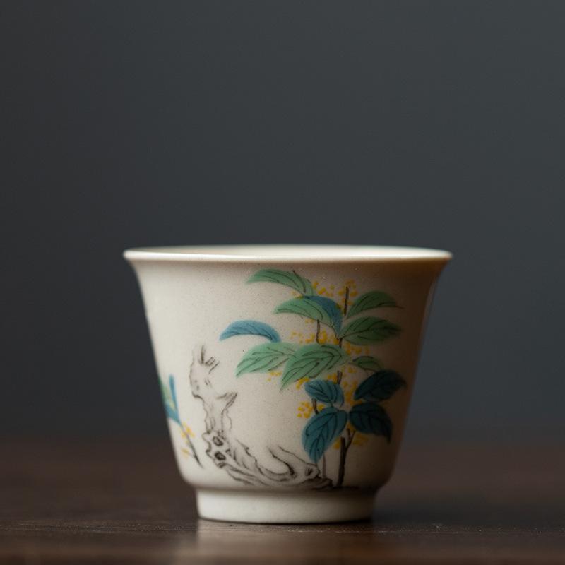 Chinesische Keramik Teetasse Traditionelle Haushaltsmeistertasse Persönliche Einzeltasse Kleine Teetasse Reise-Teeservice Teeschale Kung Fu Tee-Set
