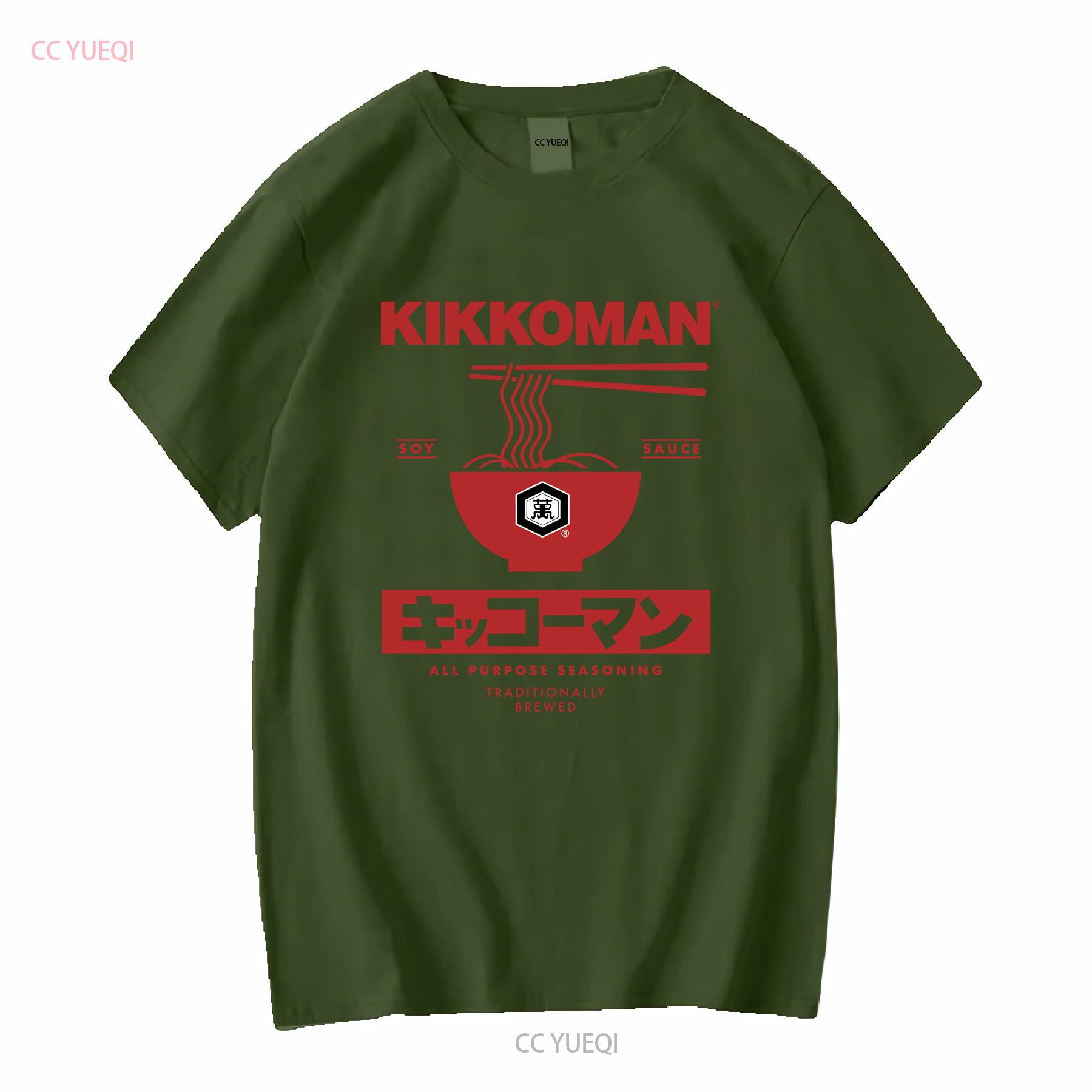 

Kikkoman Локшина Соєвий соус Етикетка Футболка для дорослих Японська їжа з довгими або короткими рукавами вінтажний Потертий дизайнерський одяг Стильний XL