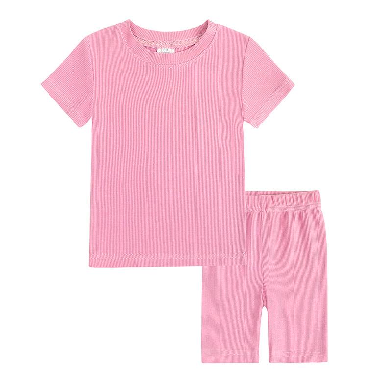 Summer Matching Solid Sports Leggings Family Pajama Set