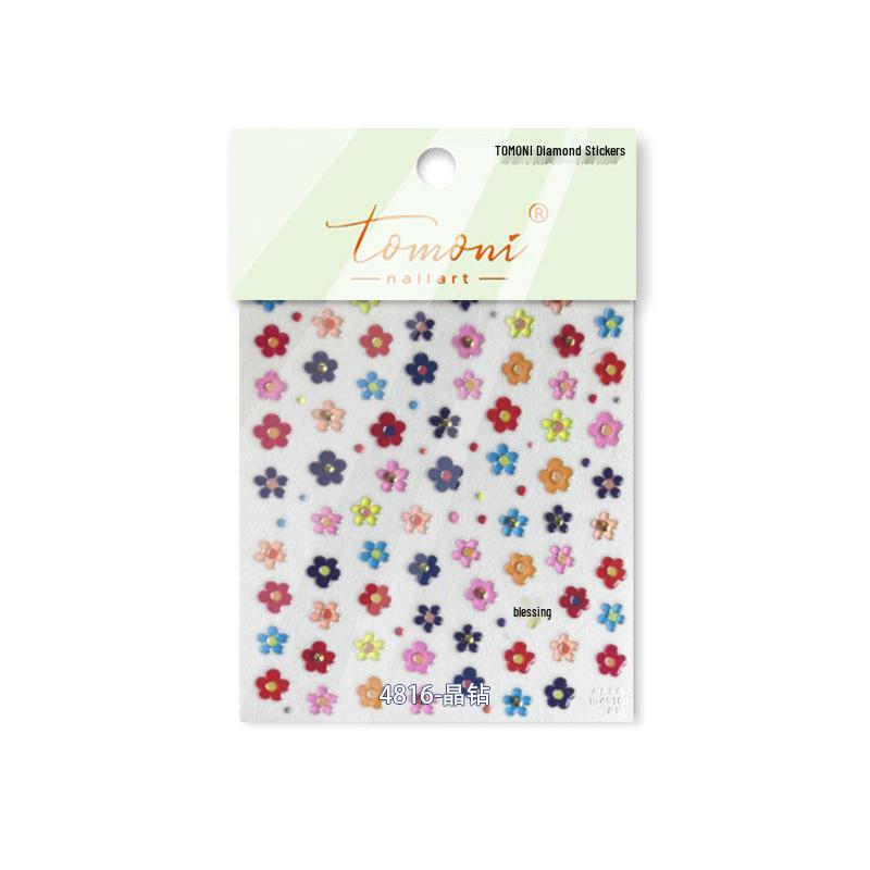 

Tomoni Crystal Diamond Children s Nail Stickers - Mixed Style, Colorful Floral Ornaments