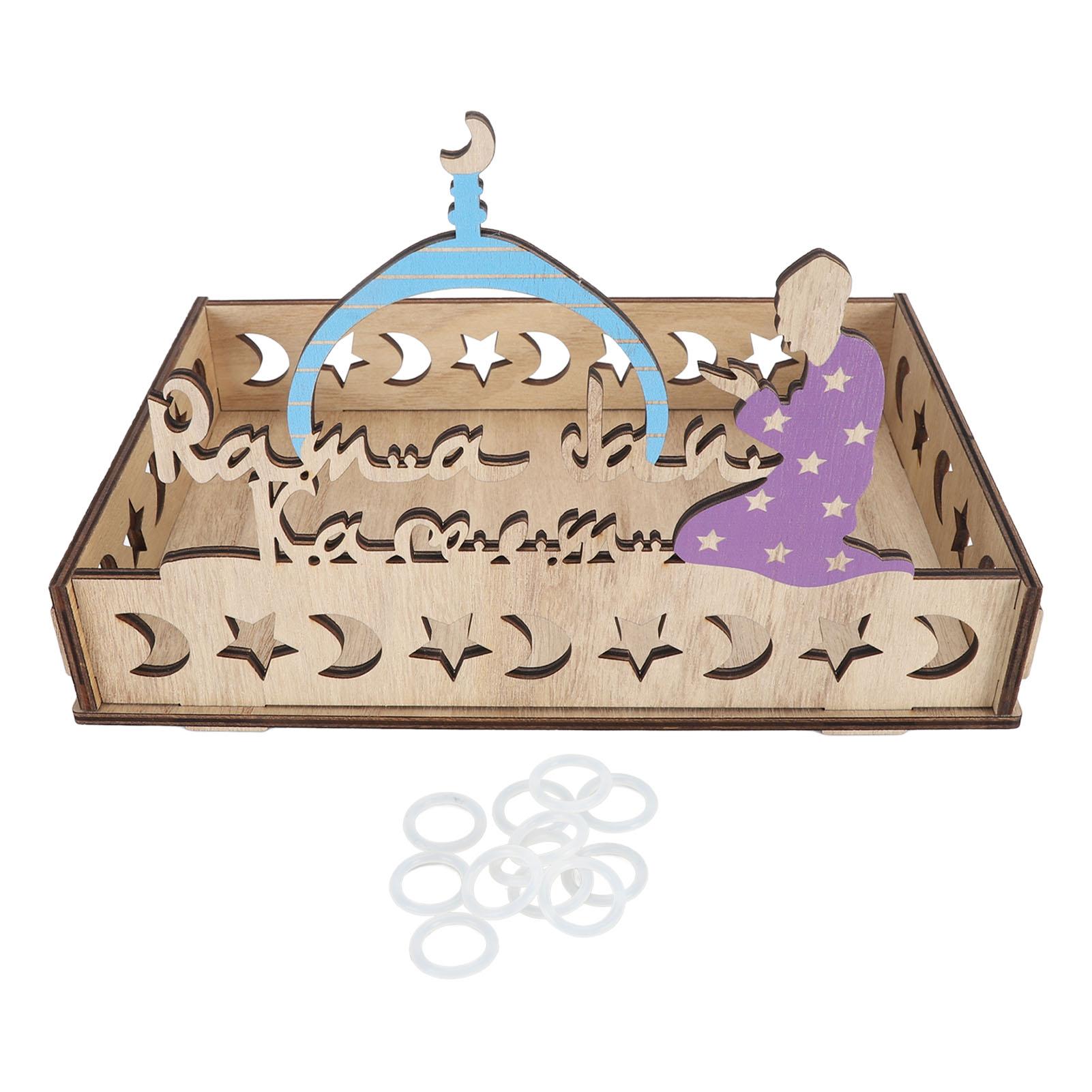 

Рамадан Мубарак деревянный поднос для десерта мусульманская прямоугольная тарелка десертная еда фрукты хранение столовая посуда EID XH589