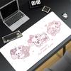 Gaming Mouse Pad Antislip Stitched Edges Pink Cute Cartoon Artwork Print Keyboard Pad for Gamer Home Office Desk Mat