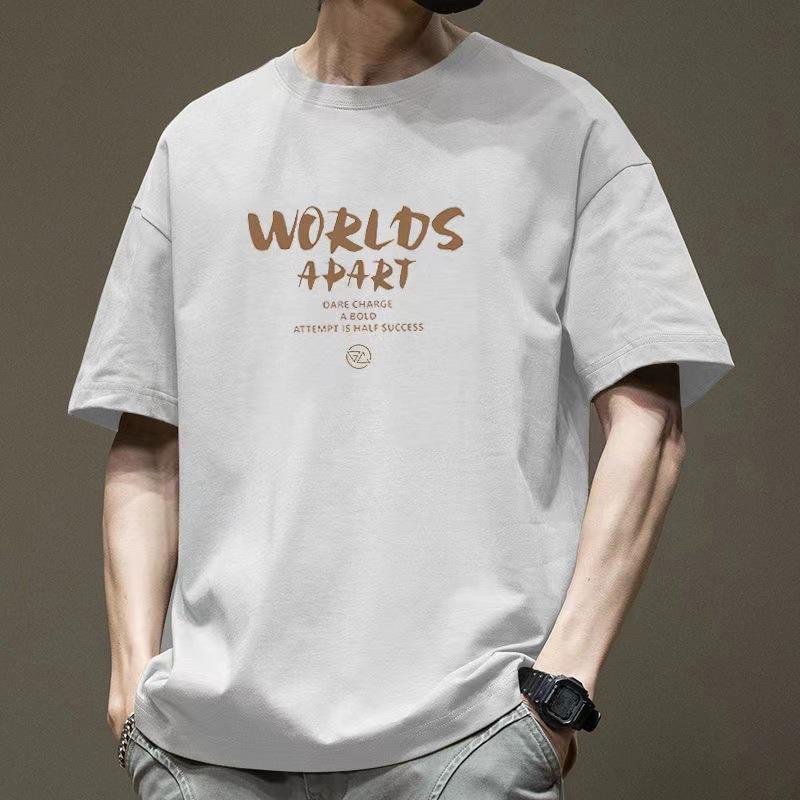 

2025 Новый Летний Модный Тренд Инс Универсальная Футболка с Коротким Рукавом Мужская Летняя Модная Брендовая Толстовка Повседневная Футболка с Коротким Рукавом S