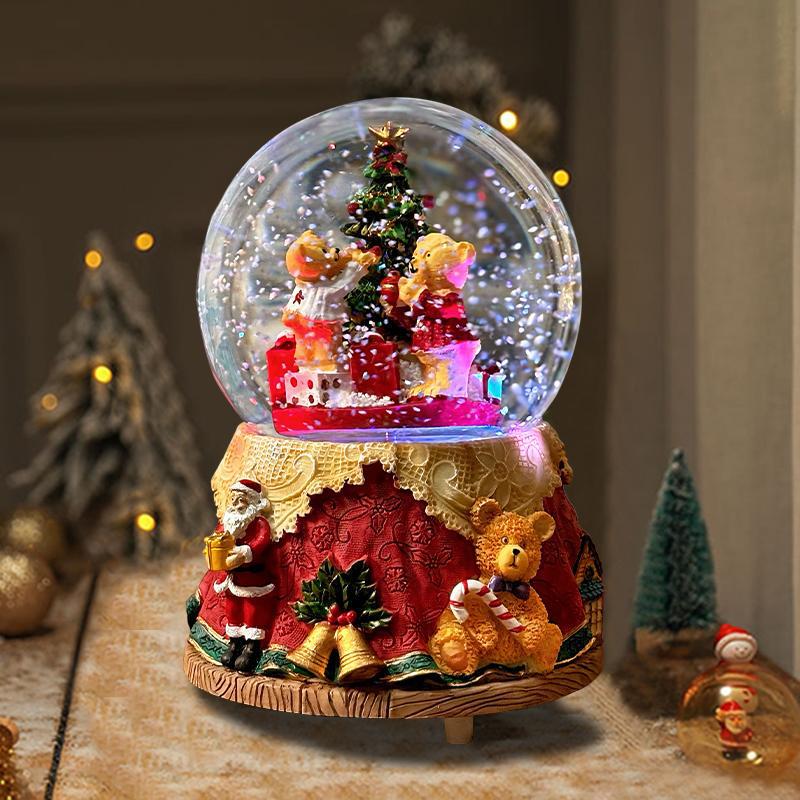 Crystal Ball Music Box Night Light – Christmas & New Year Gift for Kids