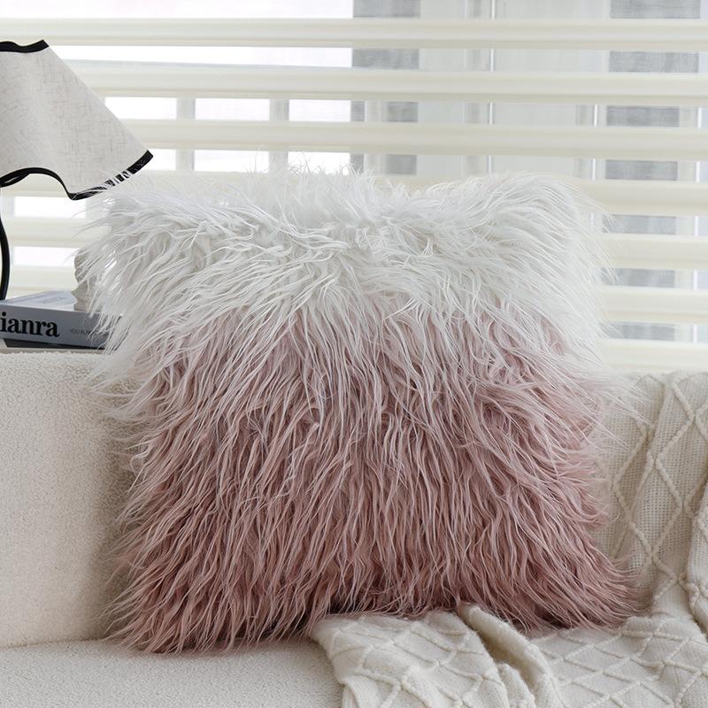 Gray Sofa Pillowcase Living Room Light Luxury High-end Waist Pillow Square Cushion Bedside Backrest Pillow Does Not Contain Core