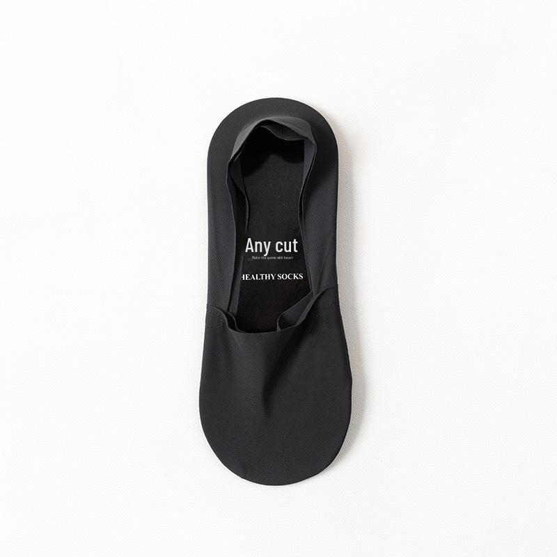 Men's Ice Silk No-Show Socks: Breathable, Sweat-Absorbing, Odor-Resistant, Non-Slip, Cotton Bottom