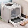 Drawer Type Cats Potty Kitty Litter Tray Fully Enclosed Hooded Cat Box