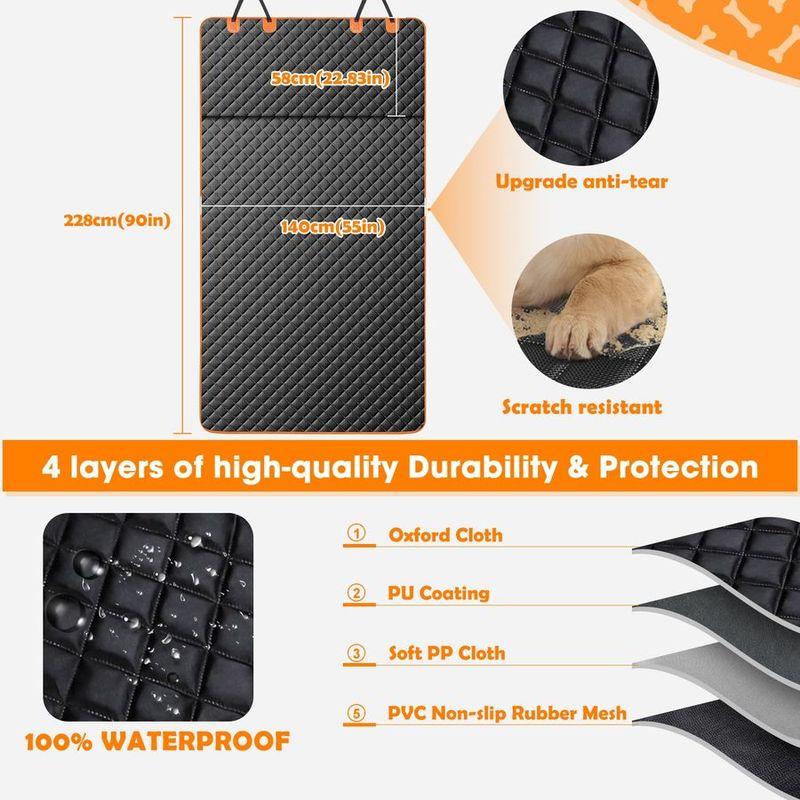 

SUV Cargo Liner for Dogs, Waterproof Cargo Liner for SUV, Pet Dog Cargo Cover Mat with Bumper Flap Protector, Nonslip Car Trunk красный
