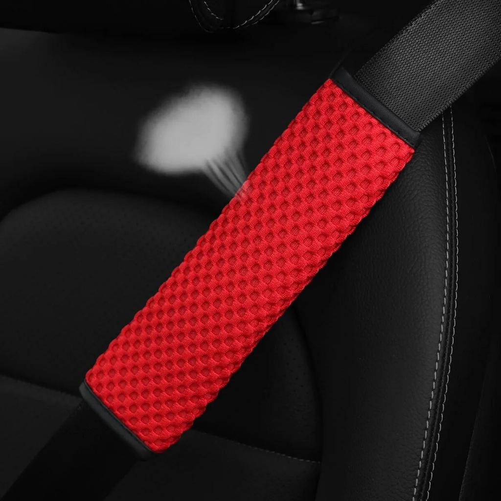 A Three-dimensional Massage Mesh Cloth Breathable Car Seat Belt Shoulder Strap Cover Insurance Strap Cover Car Accessories