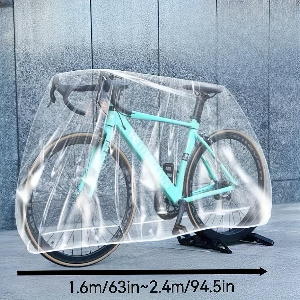 5Pcs Disposable Transparent Bicycle Cover, Mountain Bike Rain Cover, Motorcycle Transparent Rain Cover, All-round Coverage