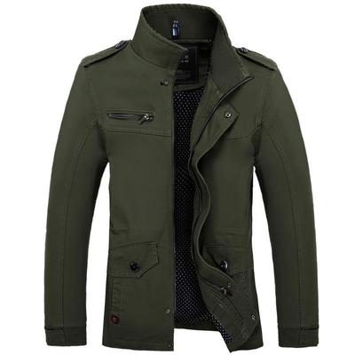 Herren-Freizeitjacke, langärmeliger Mantel mit Stehkragen