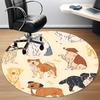 1PC Dogs Pets Office Round Area Rug,  Mat Suitable ForOffice, Under Office Chairs Bedroom Living Room Home Decor, Room Deco