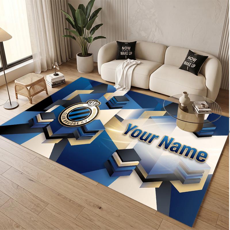 Personalized Crystal Velvet Carpet Club Brugge FC Pattern Non Slip Floor Rug