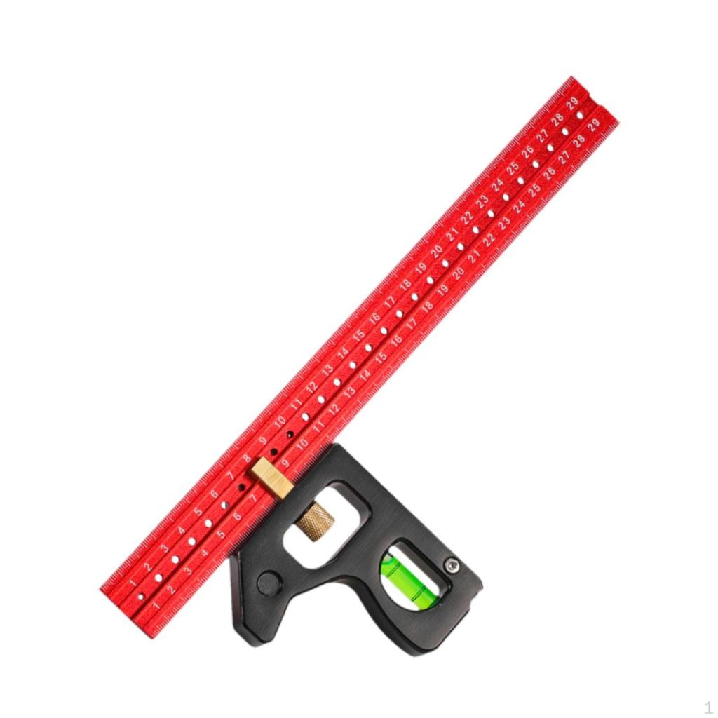 Combination Angles Ruler Aluminum Alloy Accurate Professional Woodworking Measure Square for Home