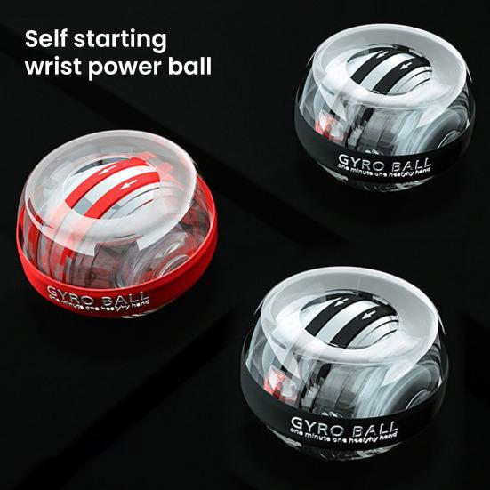 Auto-Start Wrist Ball Exerciser Adjustable Resistance Forearm Trainer Strengthener Torque Ball with Light Muscle Joint Exercise Gyro Ball Hand