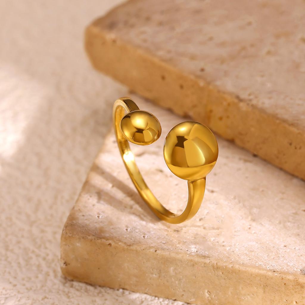 Gold Color Flower Rings For Women Aesthetic Geometry Stainless Steel Star Anillos Party Wedding Jewelry Elegant Gift Christmas