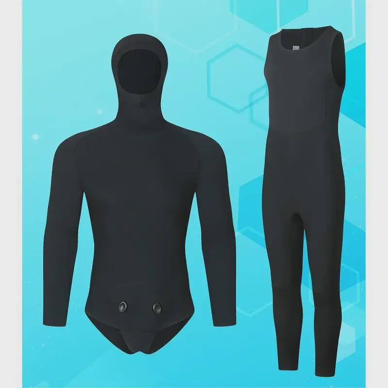 3mm Professional Winter Diving & Fishing Suit - Warm, Cold-Proof Two-Piece for Snorkeling & Jellyfish Protection