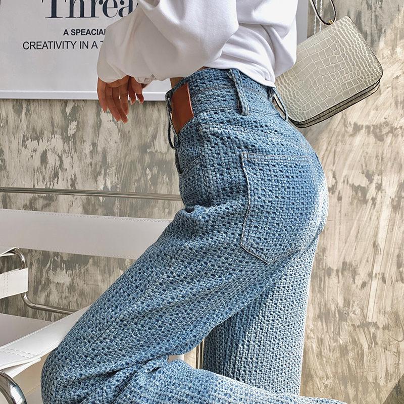 Women's High Waist Breathable Wide Leg Jeans - Autumn Collection